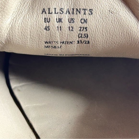 All Saints Watts Black Patent Leather Loafer Slip On Dress Shoe Mens Size 12 - Picture 9 of 10